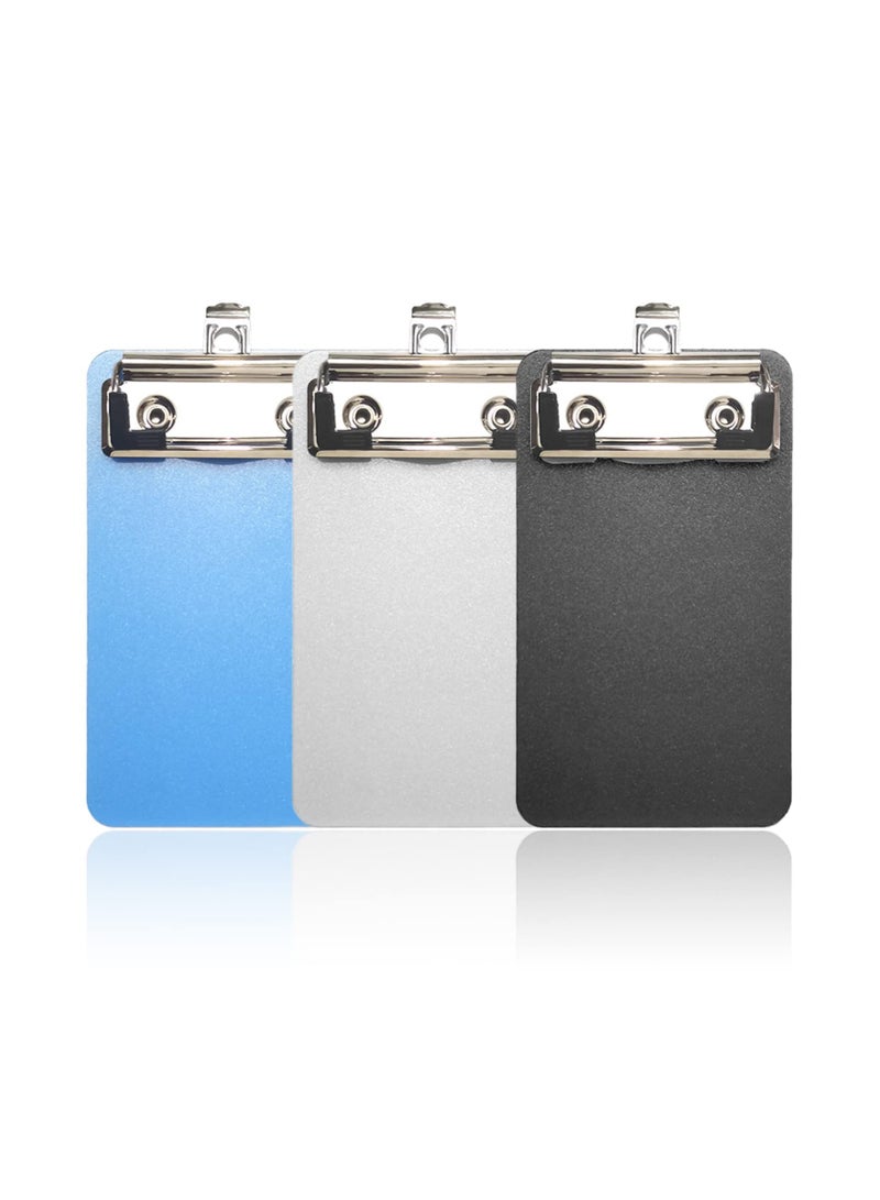 Mini Clipboard, Acrylic Clipboards, with Low Profile Clip  Heavy Duty Clip Boards, Holds 60 Sheets, Strong 4x6 Clip Board for Notepads Memo Receipt, Pocket Lists, Notes, Index Cards(3 Pack) - Image 1